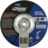NORTON: 7 X 1/4 X 5/8-11 TYPE 27 DEPRESSED CENTER WHEELS, 24 GRIT